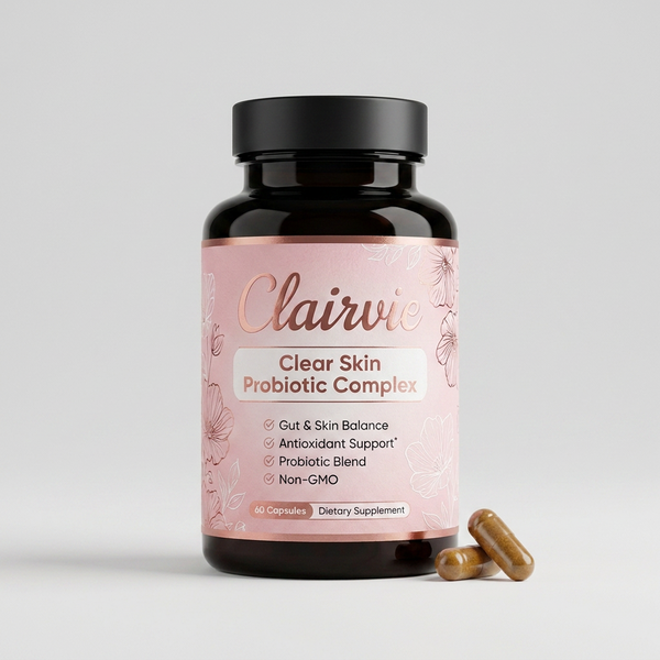 Clairvie Clear Skin Probiotic Complex bottle