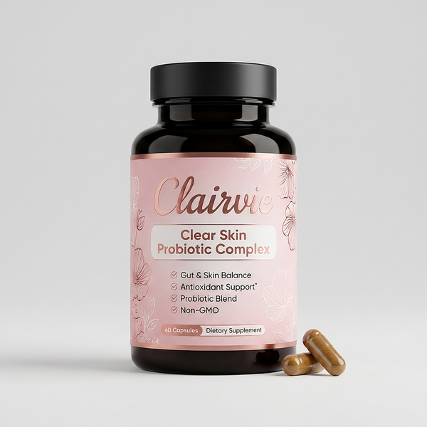 Clairvie Clear Skin Probiotic Complex bottle
